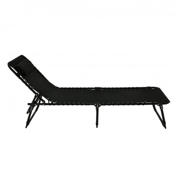 Fllbar solstol | Justerbar i fem positioner | Svart