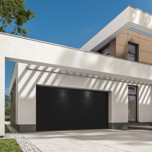 Garageport Takskjutport med motor & fj�rrkontroll | 3m bred | Svart