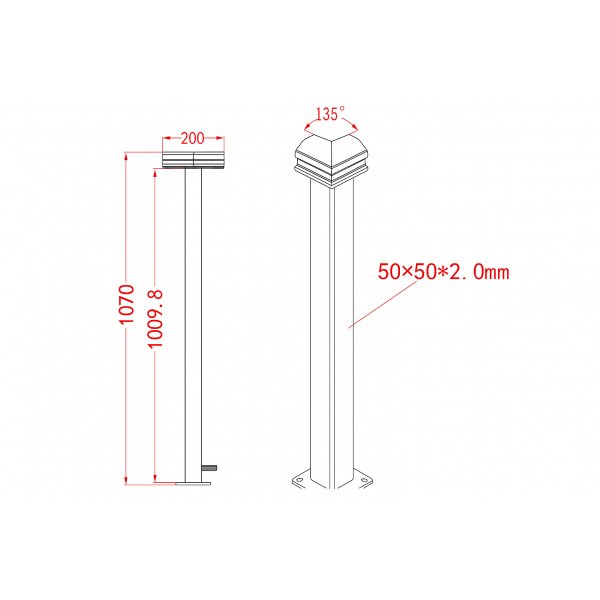 Hrnstolpe 135 | 50x1070 mm | Slt design | Linius