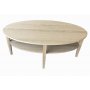 Soffbord 120 cm | Oljad ek, oval design & praktisk hylla | Atlanta