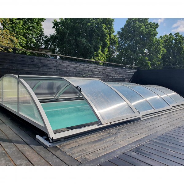 Pooltak 3x6m med sidod�rr | Skjutbart - Aluminium