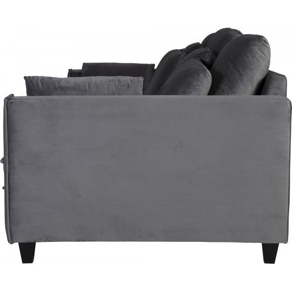 Soffa 3-sits | Kallskum, avtagbar klädsel & sammetsliknande tyg | Brandy Mörkgrå Soffa 3-sits | Kallskum, avtagbar klädsel & sammetsliknande tyg | Brandy Mörkgrå