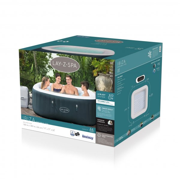 Lay-Z Spa Ibiza AirJet | Bestway uppbl�sbart spabad 4-6 personer