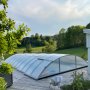 Pooltak 5x10m med sidodrr | Skjutbart - Aluminium