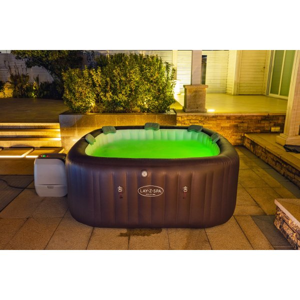 Bestway Maldives HydroJet PRO | Uppblsbart spabad 201x201x80 cm | 7 personer, LED-belysning & HydroJet massage