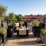 Loungegrupp utem�bler | Svart konstrotting | R�grund