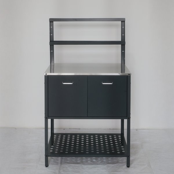 Växthusbord med skåp i galvaniserat stål | Förvaring & verktygshyllor | Mörkgrå Växthusbord med skåp i galvaniserat stål | Förvaring & verktygshyllor | Mörkgrå