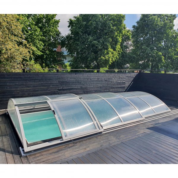 Pooltak 3x6m med sidod�rr | Skjutbart - Aluminium
