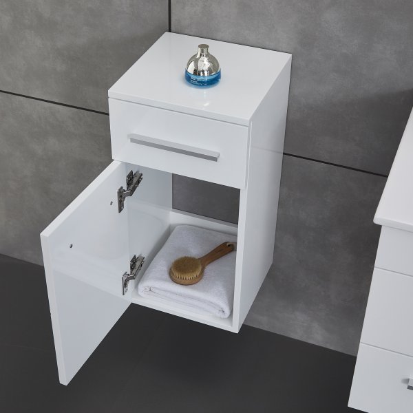 Stort badrumspaket | Kommod med handfat| Högblank vit Stort badrumspaket | Kommod med handfat| Högblank vit