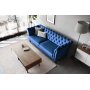 Chesterfieldsoffa 3-sits | Bl� sammet, kallskum & avtagbar kl�dsel | Milton