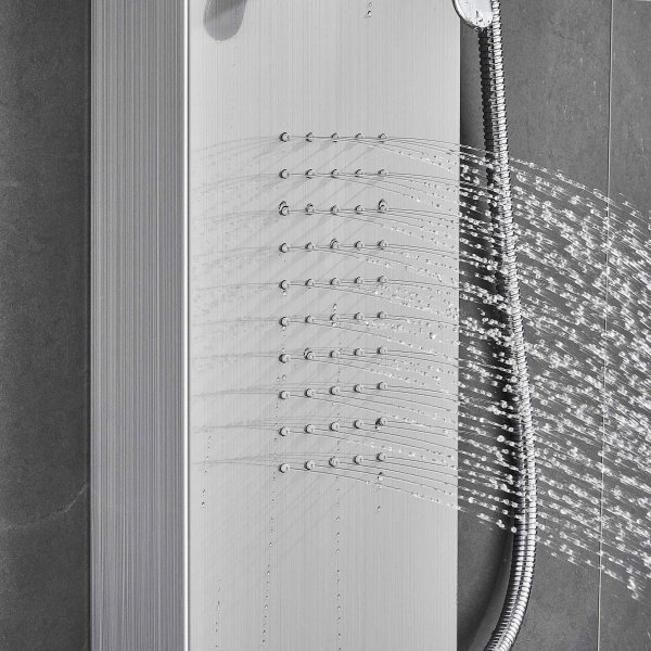 Duschpanel i borstat rostfritt stl | Laura