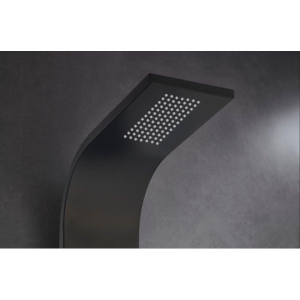 Duschpanel i svart rostfritt stl | Luna