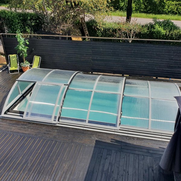 Pooltak 3x6m med sidod�rr | Skjutbart - Aluminium