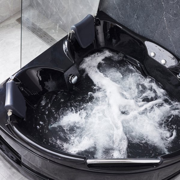 Bubbelbadkar hörn för två 150x150cm | BK-005 | Svart Bubbelbadkar hörn för två 150x150cm | BK-005 | Svart