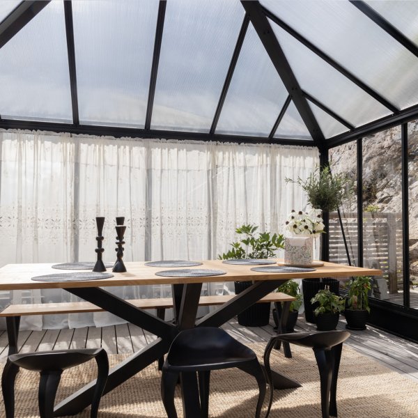 Orangeri och uterum 19,2m | Kvadratiskt premium-vxthus