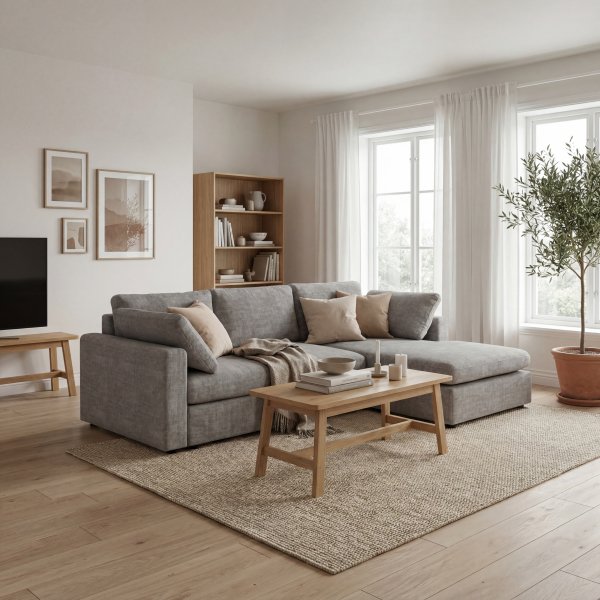 Falkenberg Divansoffa | Vändbar Divan & Pocketfjädrar | Stor Soffa i Grått Tyg 296 cm Falkenberg Divansoffa | Vändbar Divan & Pocketfjädrar | Stor Soffa i Grått Tyg 296 cm