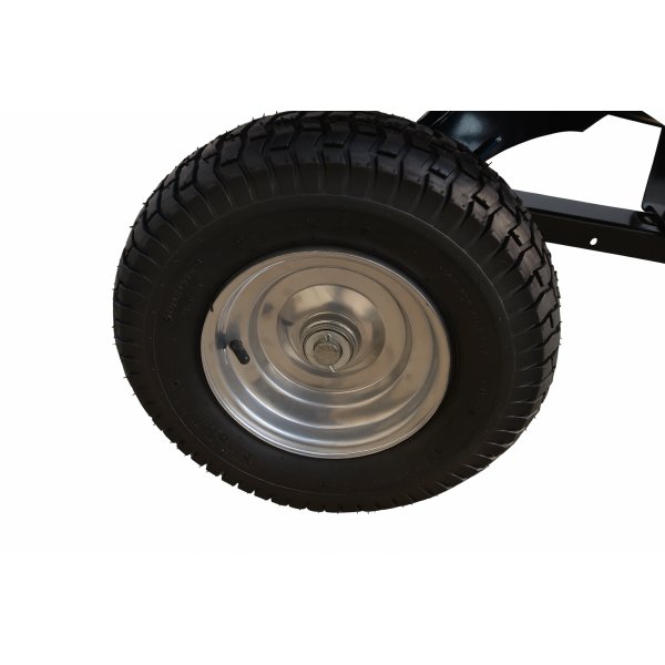 Transportvagn med tippfunktion | 300KG Lastkapacitet & terrnghjul | Skjut & dragbar | Svart