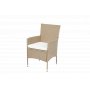 Rund matgrupp | Bord �100 cm & 4 stolar med dynor | Tyl�sand � Beige