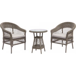 Holmön café set i konstrotting - Beige/vit Holmön café set i konstrotting - Beige/vit