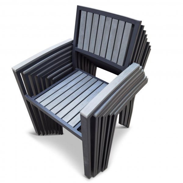 Trdgrdsstol i aluminium och komposit - Waxholm 8-pack