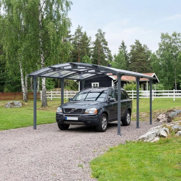 Arcadia carport 15,5 m� � Polykarbonat 6 mm | Vind 120 km/h | Sn�last 150 kg/m� | Aluminium & st�l