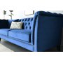 Chesterfieldsoffa 3-sits | Bl� sammet, kallskum & avtagbar kl�dsel | Milton