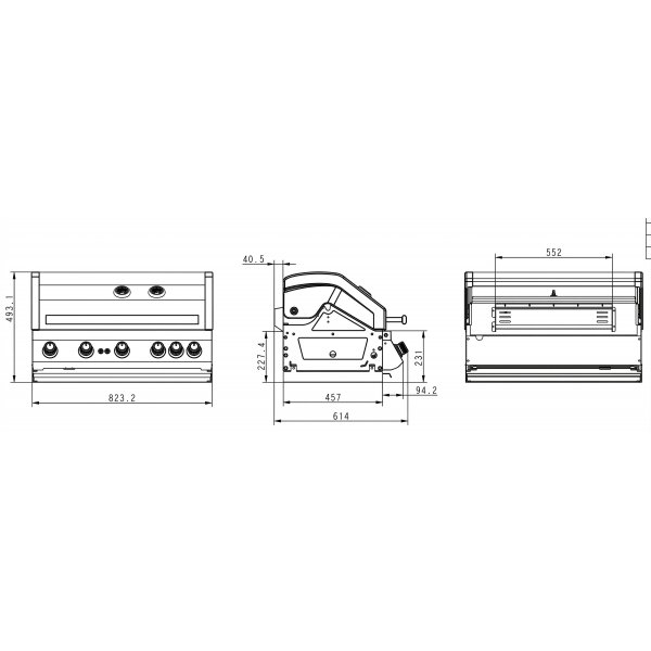 Inbyggnadsgrill | Infrar�d sear burner | 5 br�nnare | Premium utek�k | Colorado