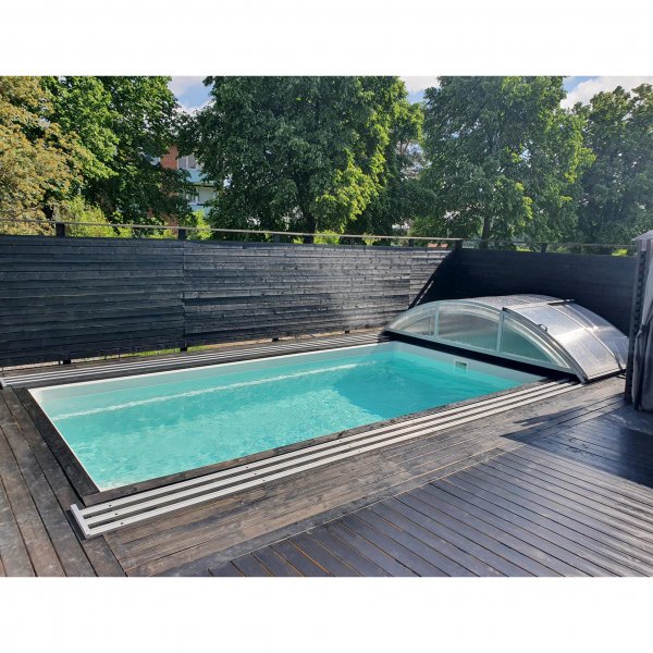 Pooltak 3x6m med sidod�rr | Skjutbart - Aluminium