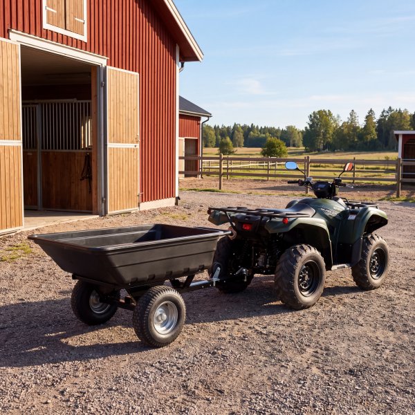 Transportvagn med tippfunktion | 300KG Lastkapacitet & terr�nghjul | Skjut & dragbar | Svart