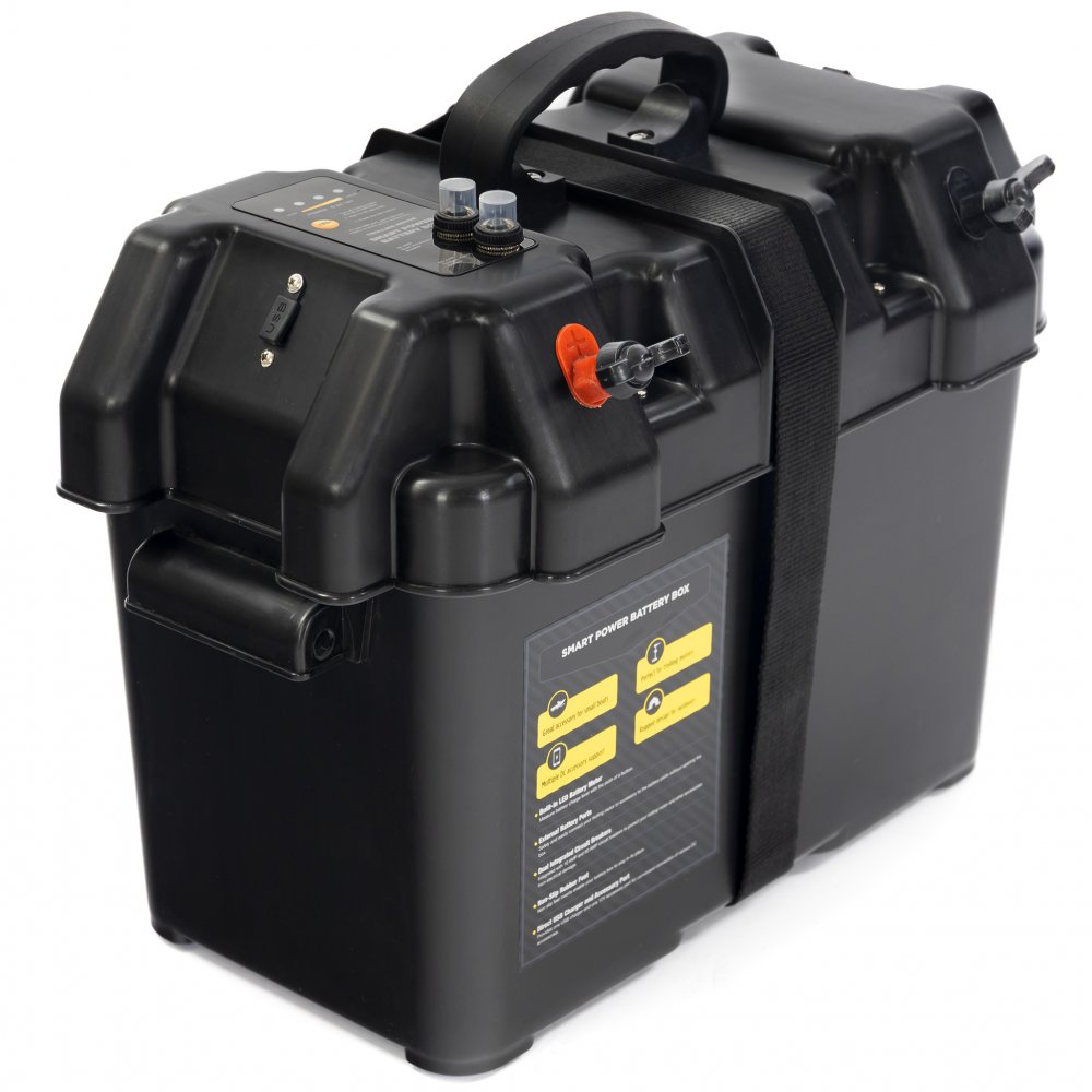 Bärbar batterilåda | 12V uttag | USB-port