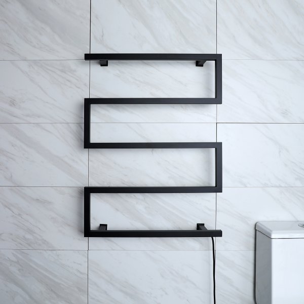 Elektrisk handdukstork 60x80x12cm | Mattsvart Elektrisk handdukstork 60x80x12cm | Mattsvart