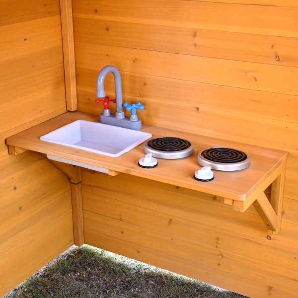 Premium Lekstuga i trä 1,8m² | kök & café-lucka | Fönster & dörr med plexiglas Premium Lekstuga i trä 1,8m² | kök & café-lucka | Fönster & dörr med plexiglas