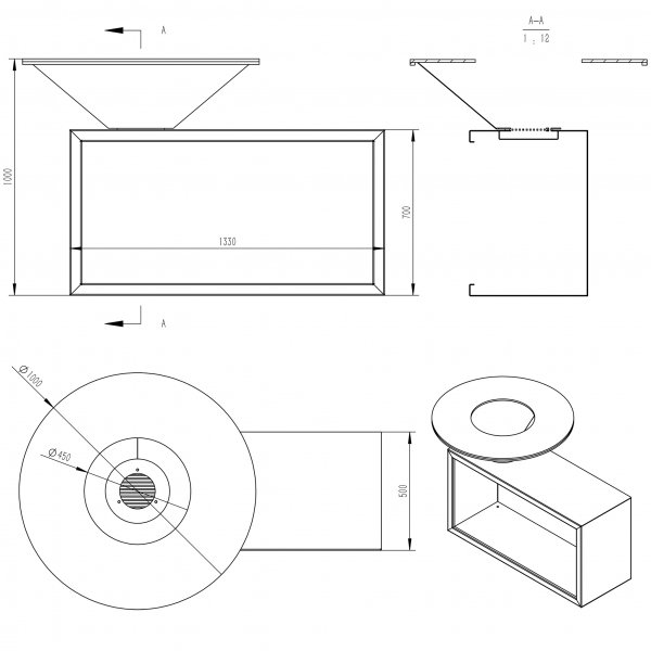 Vedeldad grill i cortenst�l | Lofsdalen - Svart