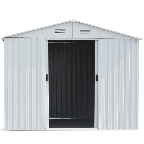 Frrd och redskapsbod 5,3m | Skjutdrr | Med bas | Vit