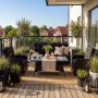 Loungegrupp utem�bler | Svart konstrotting | R�grund