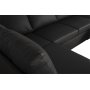 U-soffa | Divan, �ppet avslut & kallskum | Solna Gr�/Svart PU