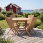 1 Runt utebord i premiumteak | 4 stolar | Lyfco Smögen