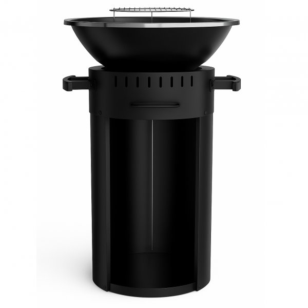 Eldstad med grillplatta i rostfritt st�l | 58 cm fire pit | Svart