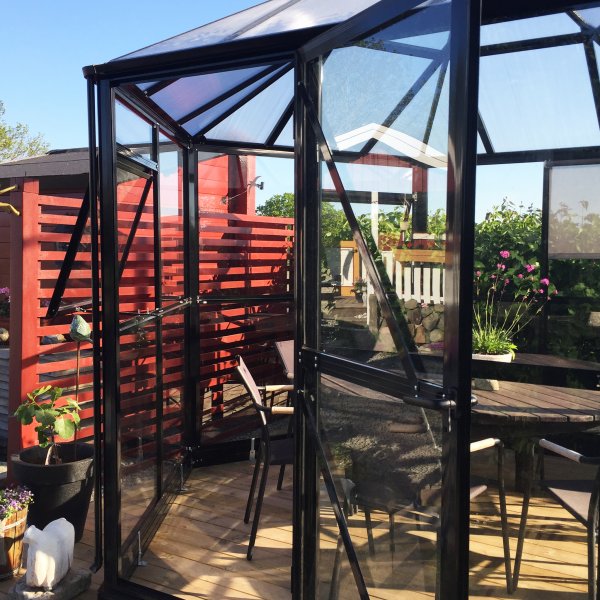 Orangeri och lusthus 7,8m² | Sexkantigt växthus| 4mm säkerhetsglas Orangeri och lusthus 7,8m² | Sexkantigt växthus| 4mm säkerhetsglas