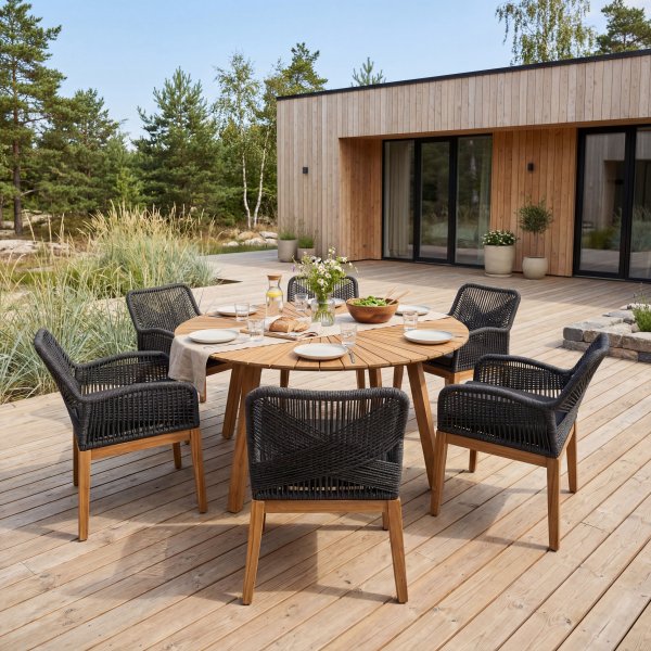 Matgrupp utem�bler | 6 sittplatser | Akaciatr�| Lyfco Florida