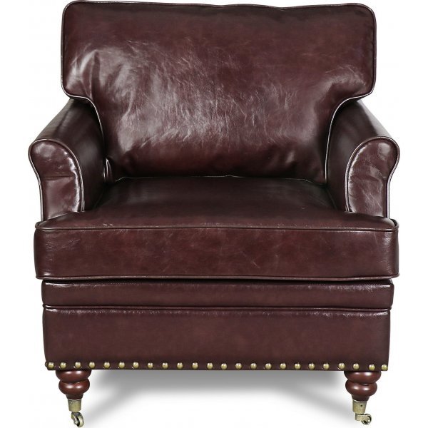 Professor skinnftlj i kta brunt lder | klassisk Howard-ftlj med hjul