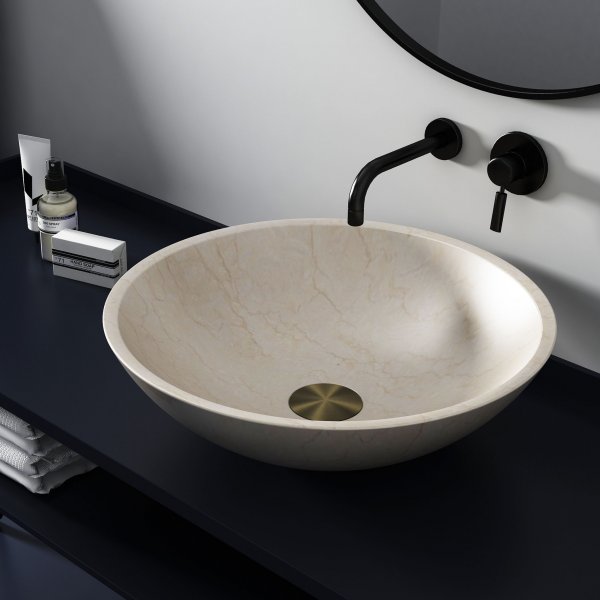 Exklusivt handfat i natursten - Cream marble Exklusivt handfat i natursten - Cream marble