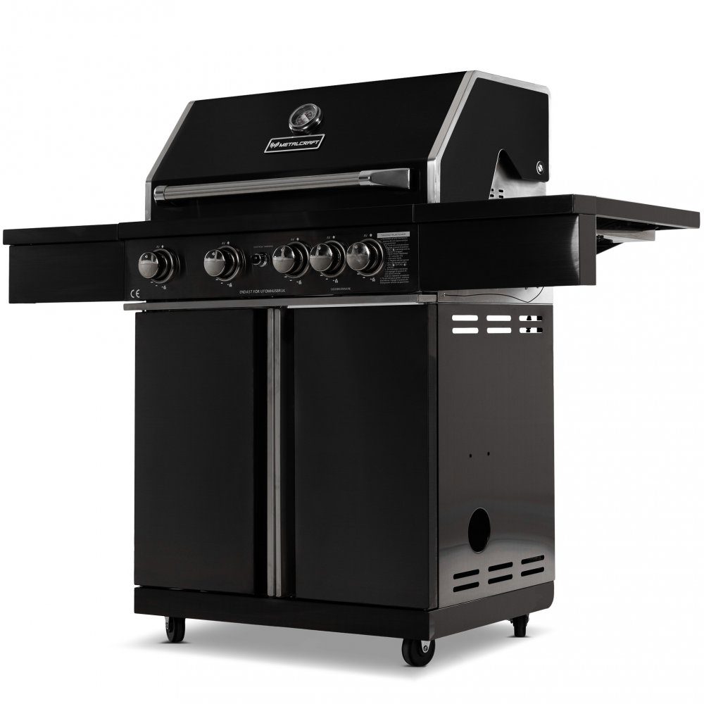 Gasolgrill rostfri | Varmluftsfunktion | Premium | Nashville Blackline | Exklusiv gasolgrill med samtliga delar i svart, rostfritt stål.