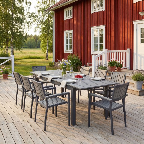 Underh�llsfria utem�bler 180-240 cm | 8 stolar | Lyfco Waxholm
