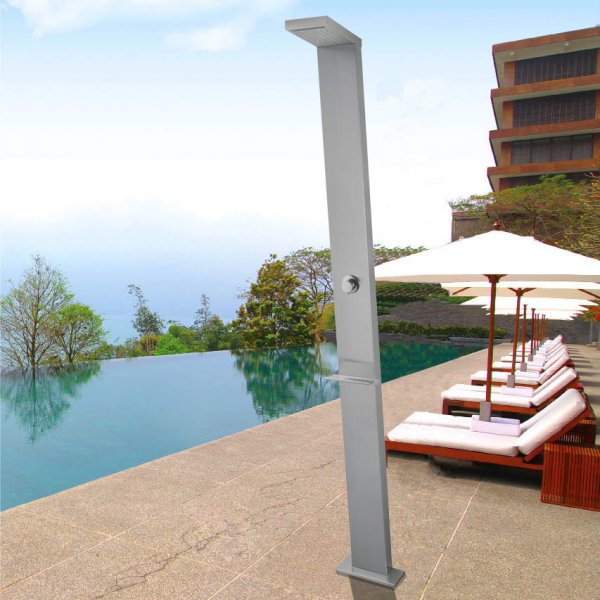 Utedusch med toppdusch & regndusch | Borstat rostfritt stål Utedusch med toppdusch & regndusch | Borstat rostfritt stål