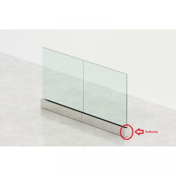 Ändbeslag för stolpfritt glasräcke | Passar till modell Julius Ändbeslag för stolpfritt glasräcke | Passar till modell Julius