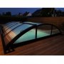 Pooltak 3x6m med sidodrr | Skjutbart - Svart