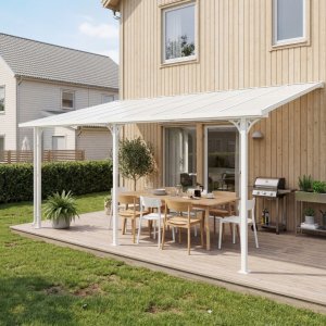 Altantak 4,3x3 m | Kanalplast / Aluminium | Extra h�g | Vit