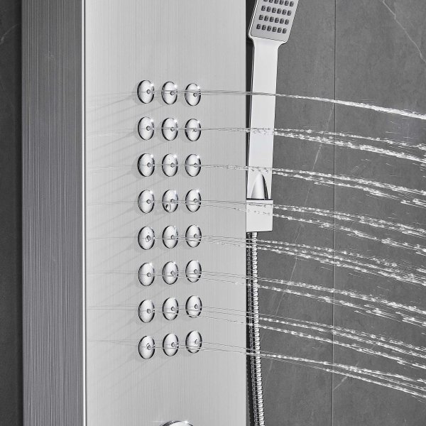 Duschpanel i borstat rostfritt stl | Hanna