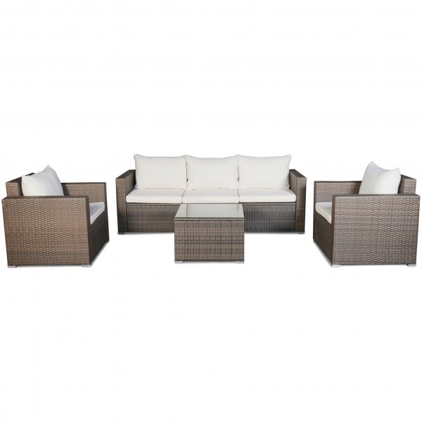 Loungegrupp utemöbler | Brun konstrotting | Huvudskär Loungegrupp utemöbler | Brun konstrotting | Huvudskär